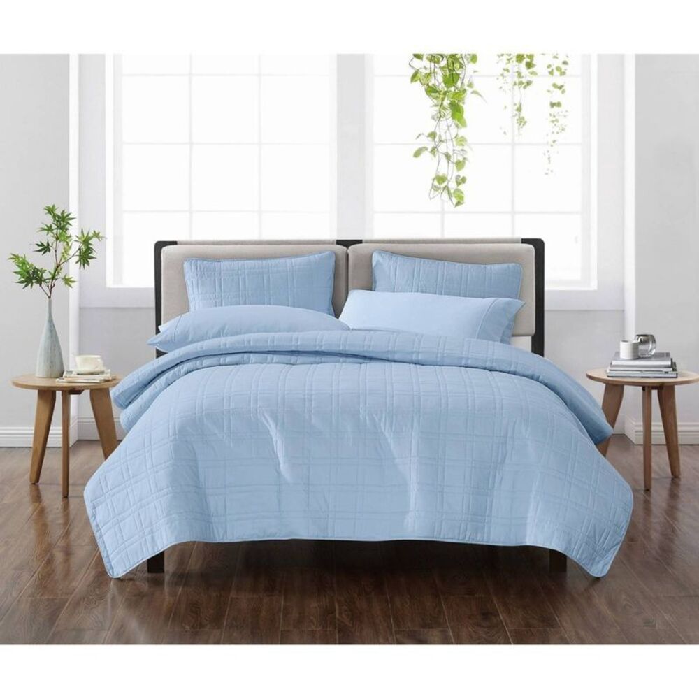 Cannon Twin/Twin XL Solid Quilt Set Blue